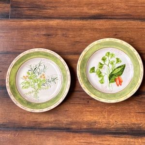 Excellent condition! 2 Earthenware herb plates- selling together.